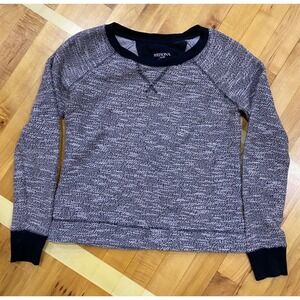 Merona Womens Marled‎ Grey Raglan Sweatshirt XS Textured Knit Pullover Crewneck